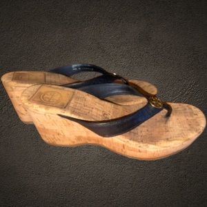 Authentic Tory Burch wedged sandals